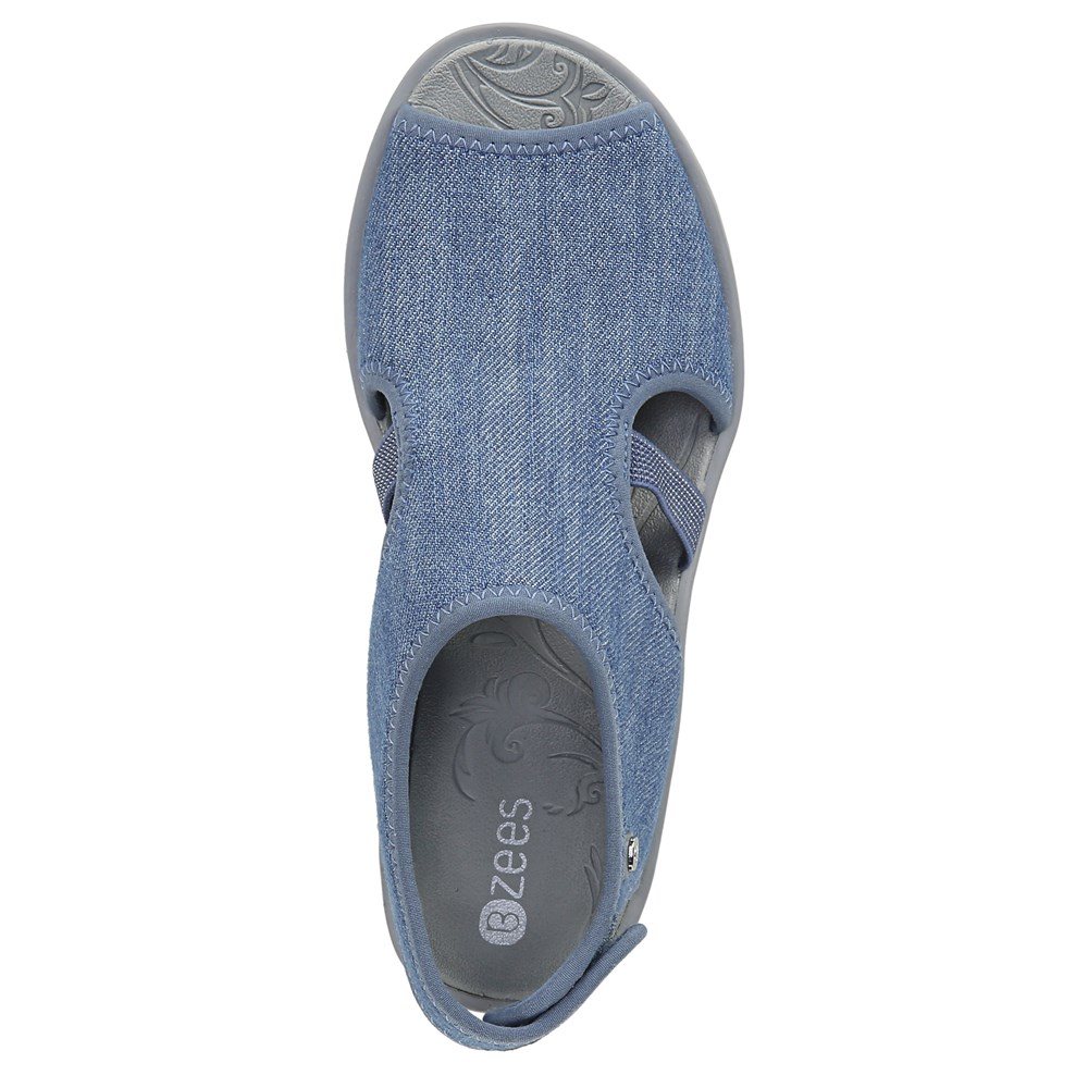 Bzees Dream Wedge Sandal - Washed Denim Fabric
