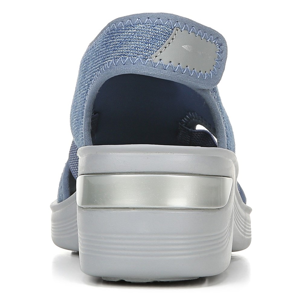 Bzees Dream Wedge Sandal - Washed Denim Fabric