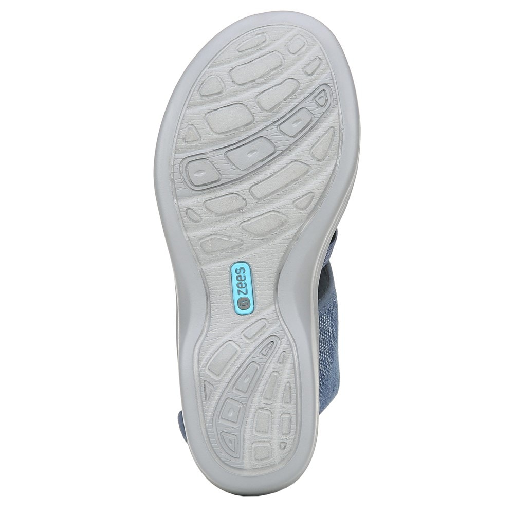 Bzees Dream Wedge Sandal - Washed Denim Fabric