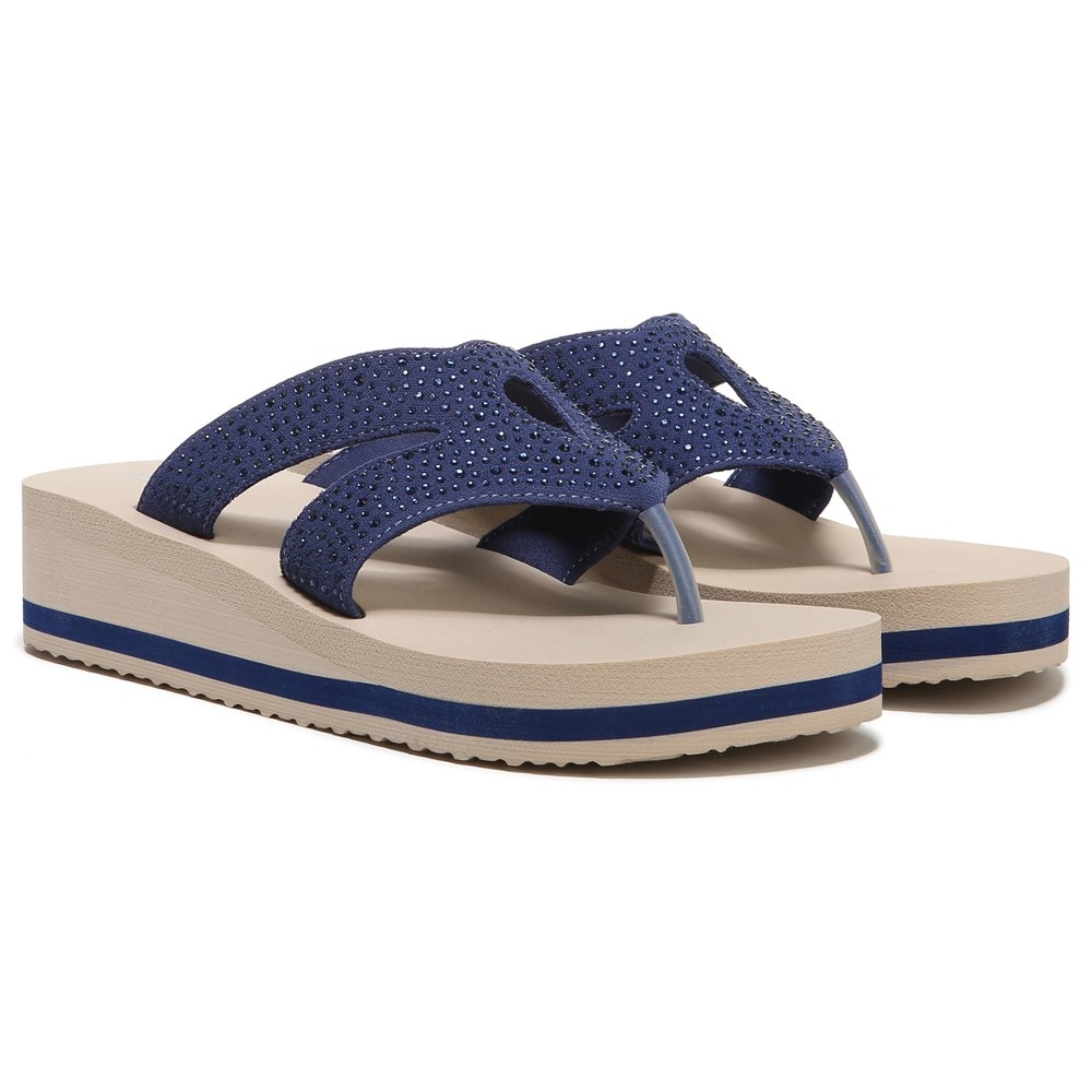 Bzees Rio Wedge Sandal - Blue Fabric  Bzees Rio Wedge Sandal - Blue Fabric