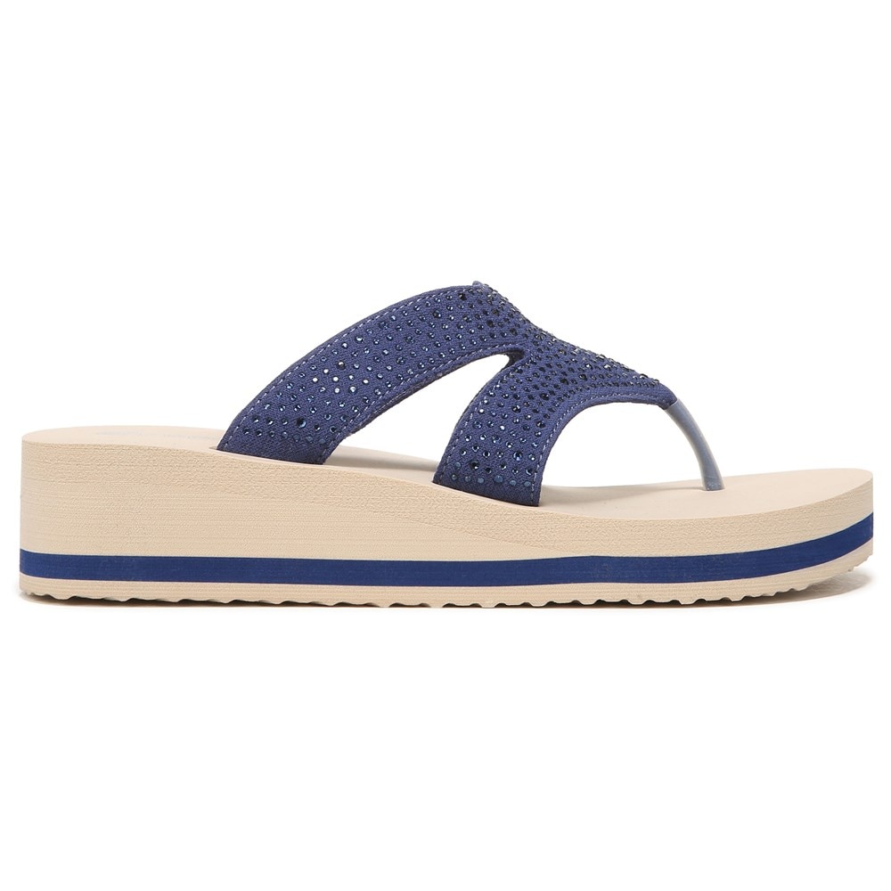 Bzees Rio Wedge Sandal - Blue Fabric
