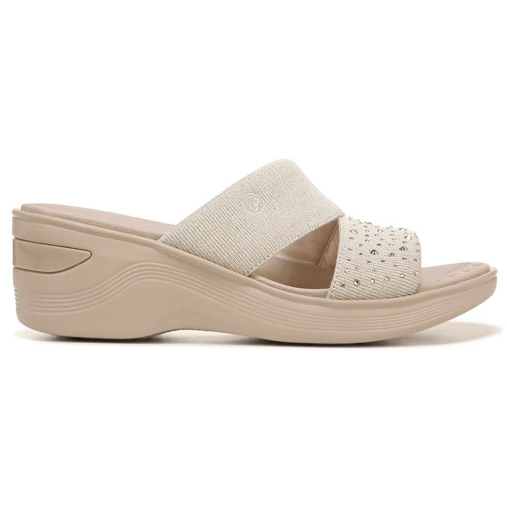 Bzees Dynasty Bright Wedge Sandal - Beige Rhinestone Fabric  Bzees Dynasty Bright Wedge Sandal - Beige Rhinestone Fabric