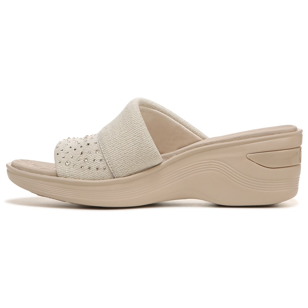 Bzees Dynasty Bright Wedge Sandal - Beige Rhinestone Fabric  Bzees Dynasty Bright Wedge Sandal - Beige Rhinestone Fabric