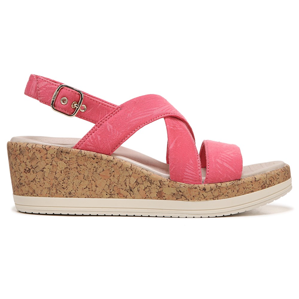 Bzees Radiant Wedge Sandal - Coral Palm Fabric Bzees Radiant Wedge Sandal - Coral Palm Fabric