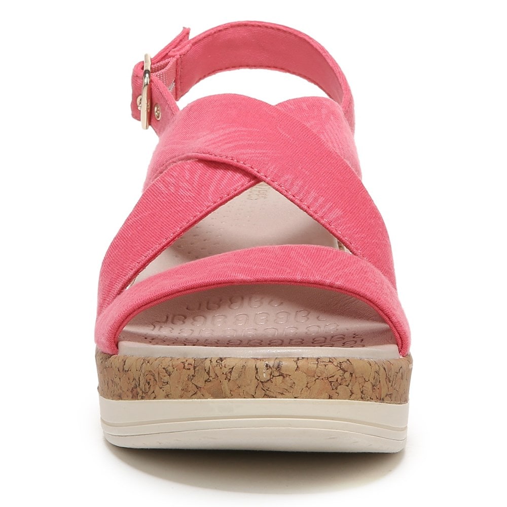 Bzees Radiant Wedge Sandal - Coral Palm Fabric Bzees Radiant Wedge Sandal - Coral Palm Fabric