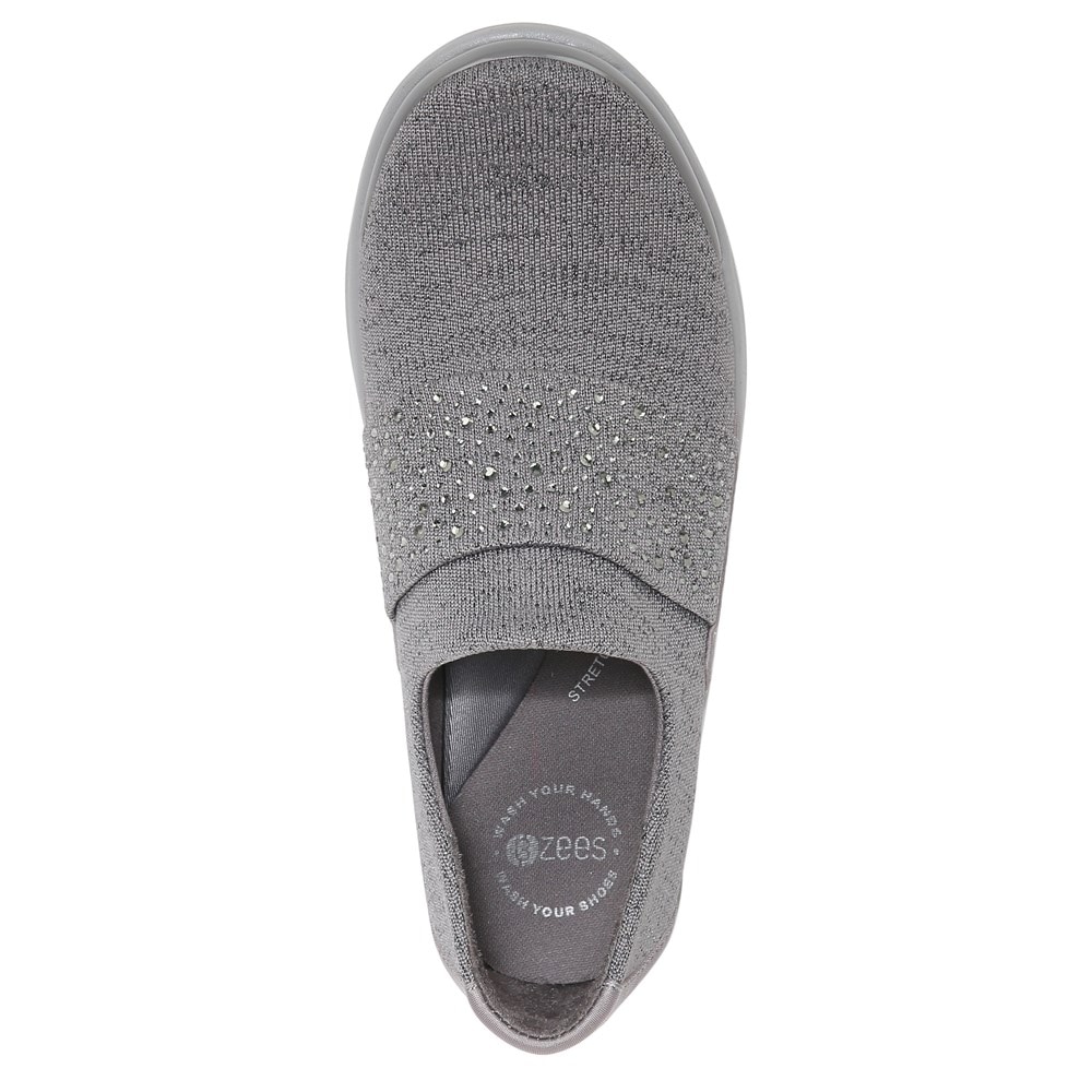 Bzees Pizazz Slip On - Evening Sky Grey Sparkle Knit  Bzees Pizazz Slip On - Evening Sky Grey Sparkle Knit