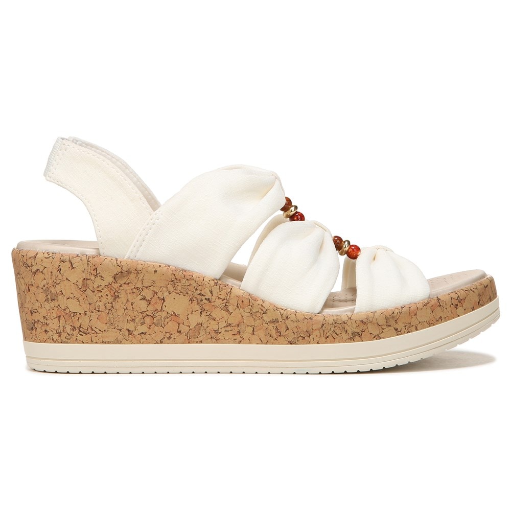 Bzees Roma Sandal Wedge - White Fabric Bzees Roma Sandal Wedge - White Fabric