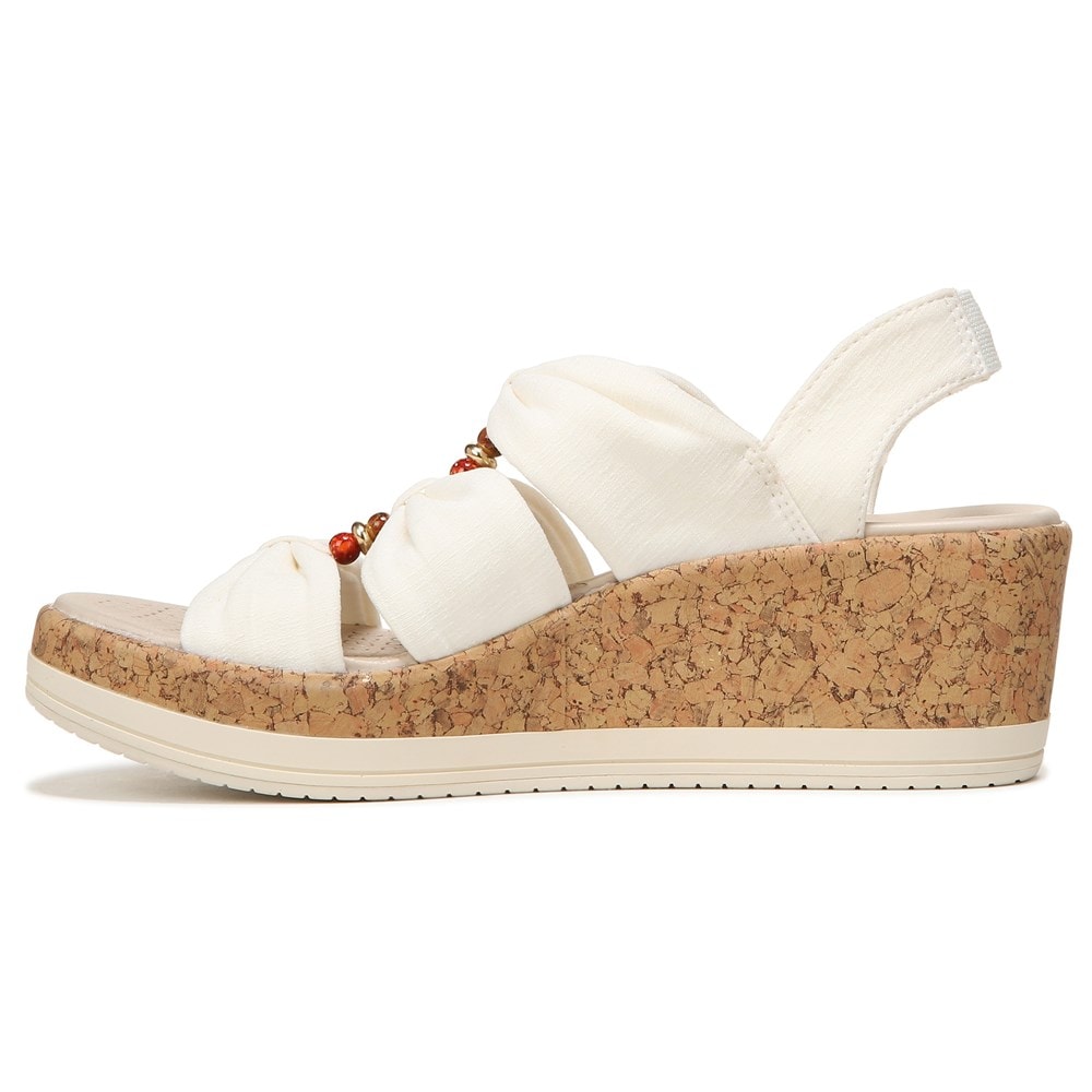 Bzees Roma Sandal Wedge - White Fabric Bzees Roma Sandal Wedge - White Fabric