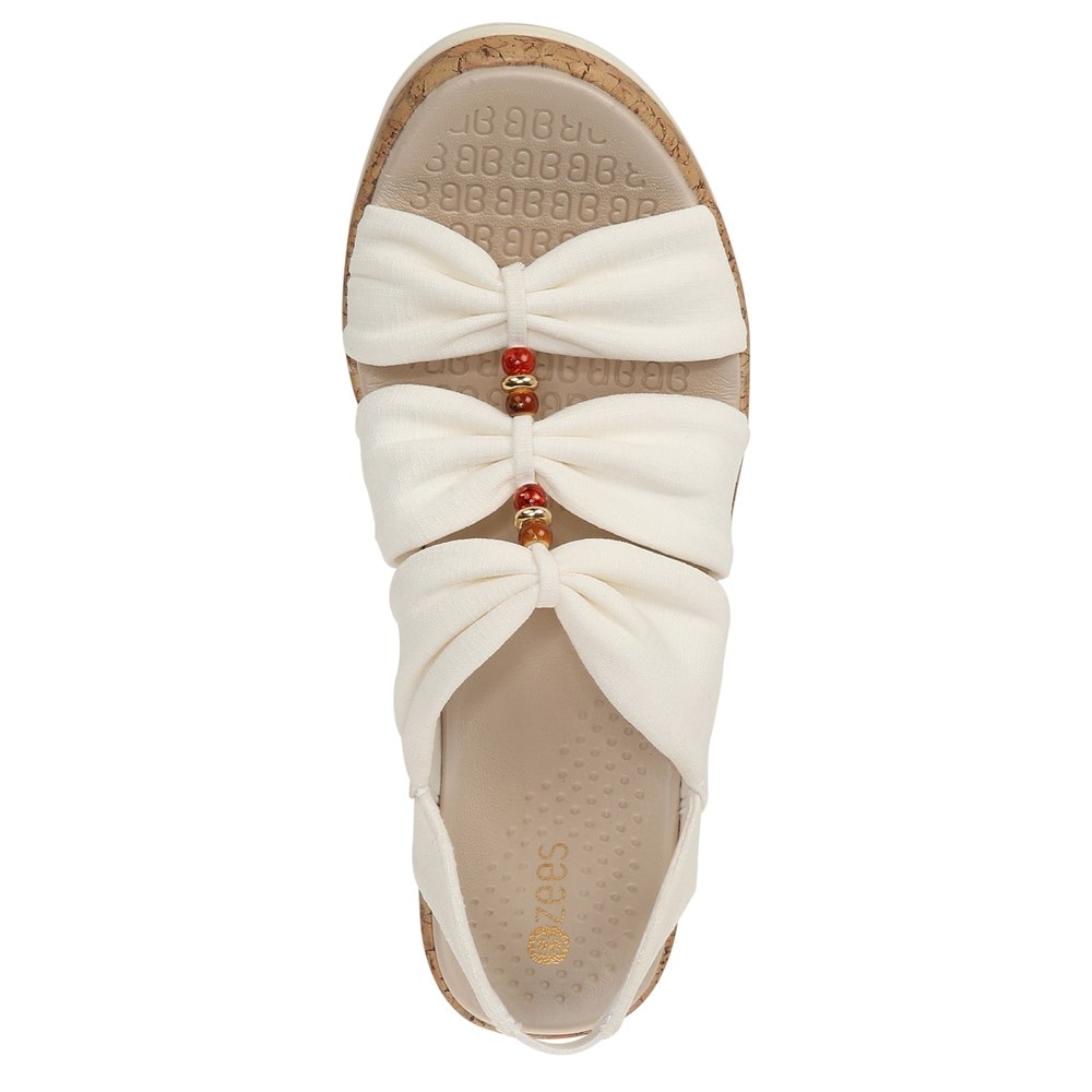 Bzees Roma Sandal Wedge - White Fabric Bzees Roma Sandal Wedge - White Fabric
