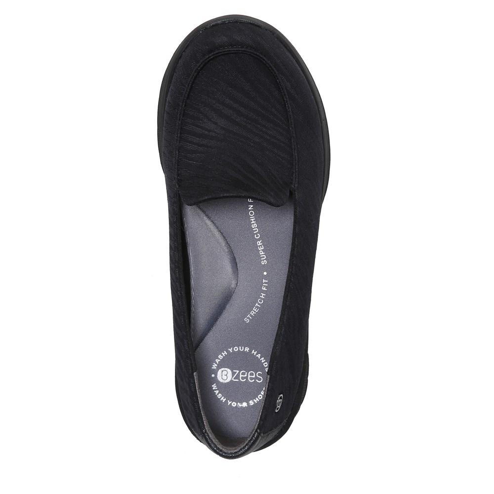 Bzees Get Movin' Slip On - Black Zebra Print Fabric