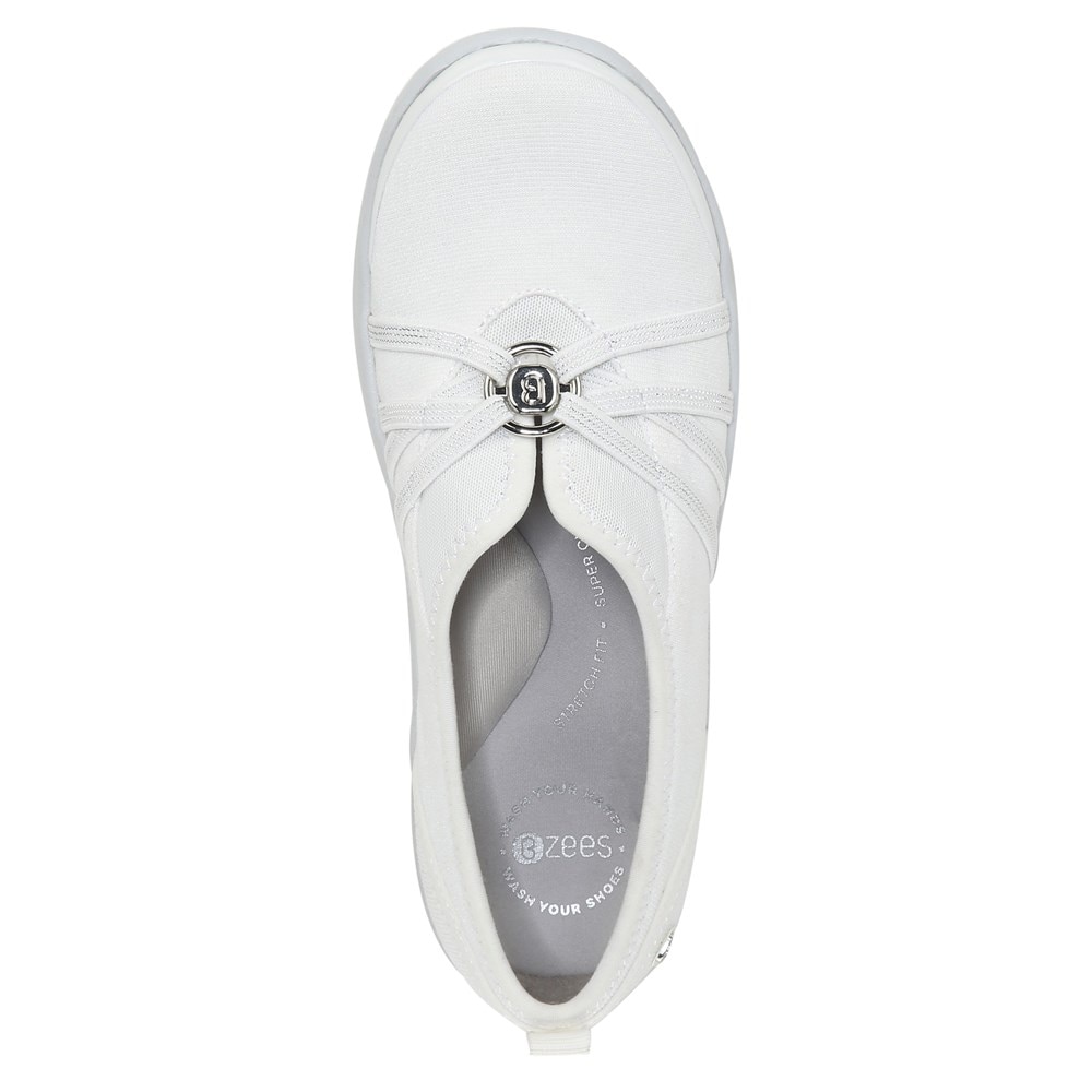 Bzees Niche Slip On - Bright White Fabric Bzees Niche Slip On - Bright White Fabric