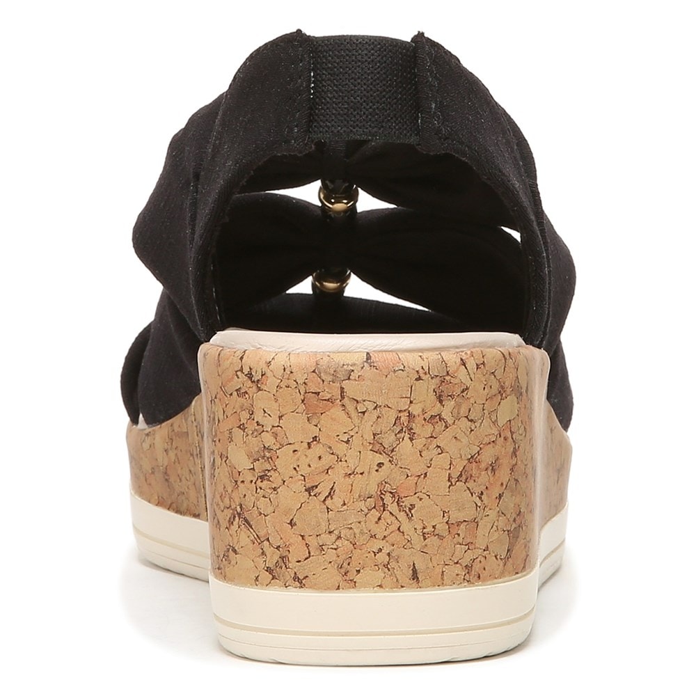 Bzees Roma Sandal Wedge - Black Fabric