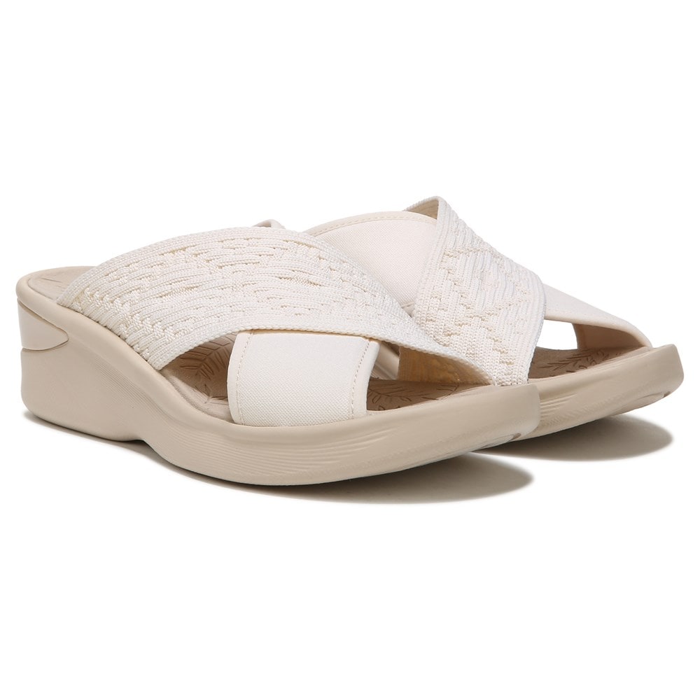 Bzees Sundance Wedge Sandal - Beige Fabric