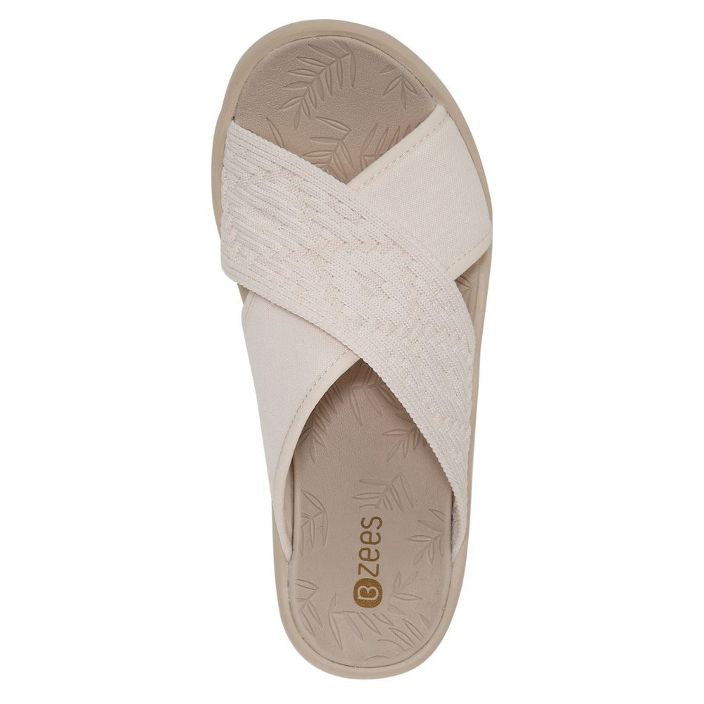 Bzees Sundance Wedge Sandal - Beige Fabric