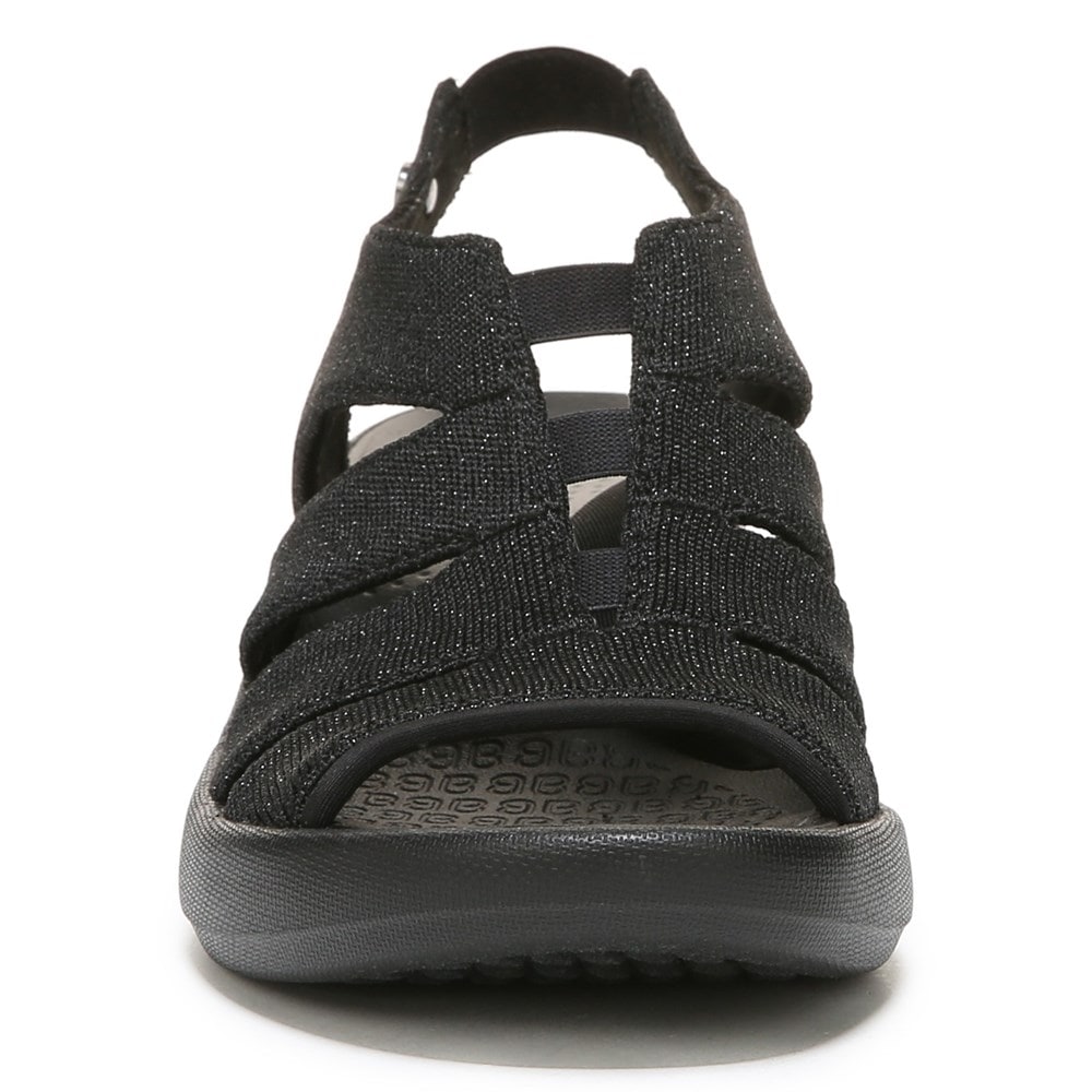Bzees Finale Peep Toe Sandal - Black Shimmer Fabric Bzees Finale Peep Toe Sandal - Black Shimmer Fabric