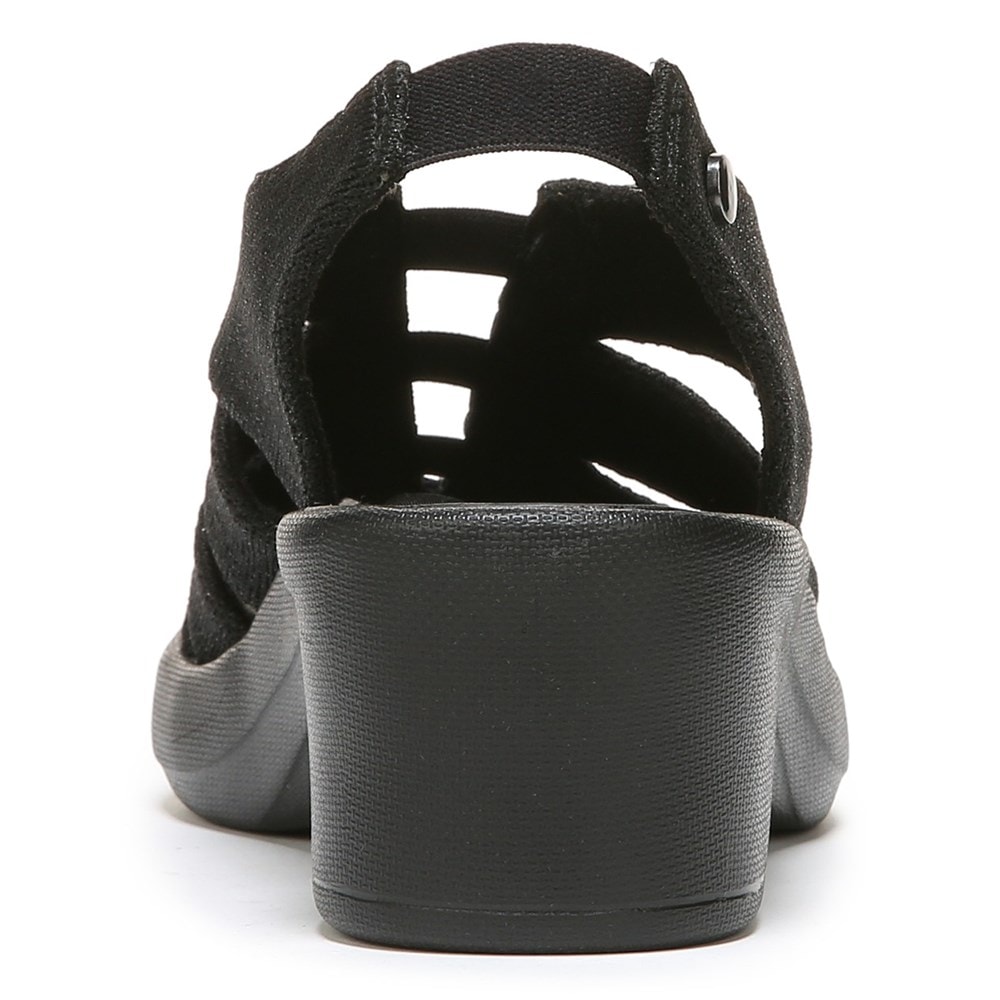 Bzees Finale Peep Toe Sandal - Black Shimmer Fabric Bzees Finale Peep Toe Sandal - Black Shimmer Fabric