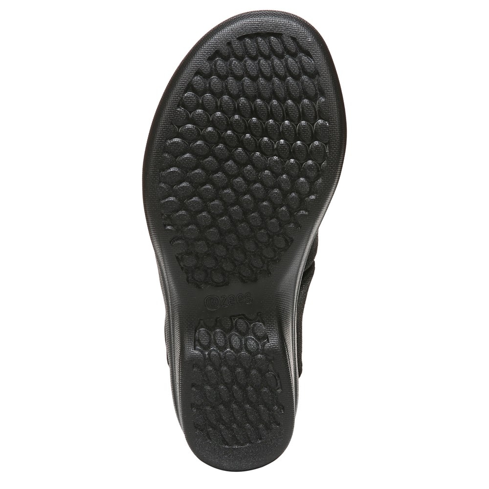 Bzees Finale Peep Toe Sandal - Black Shimmer Fabric Bzees Finale Peep Toe Sandal - Black Shimmer Fabric