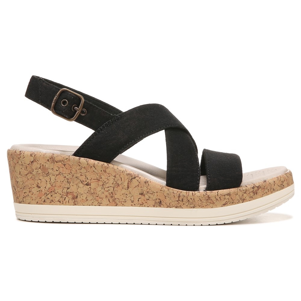 Bzees Radiant Wedge Sandal - Black Fabric