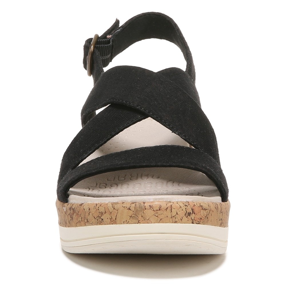 Bzees Radiant Wedge Sandal - Black Fabric