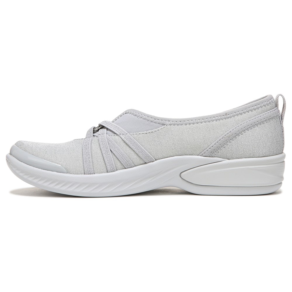 Bzees Niche Slip On - Silver Shimmer Fabric