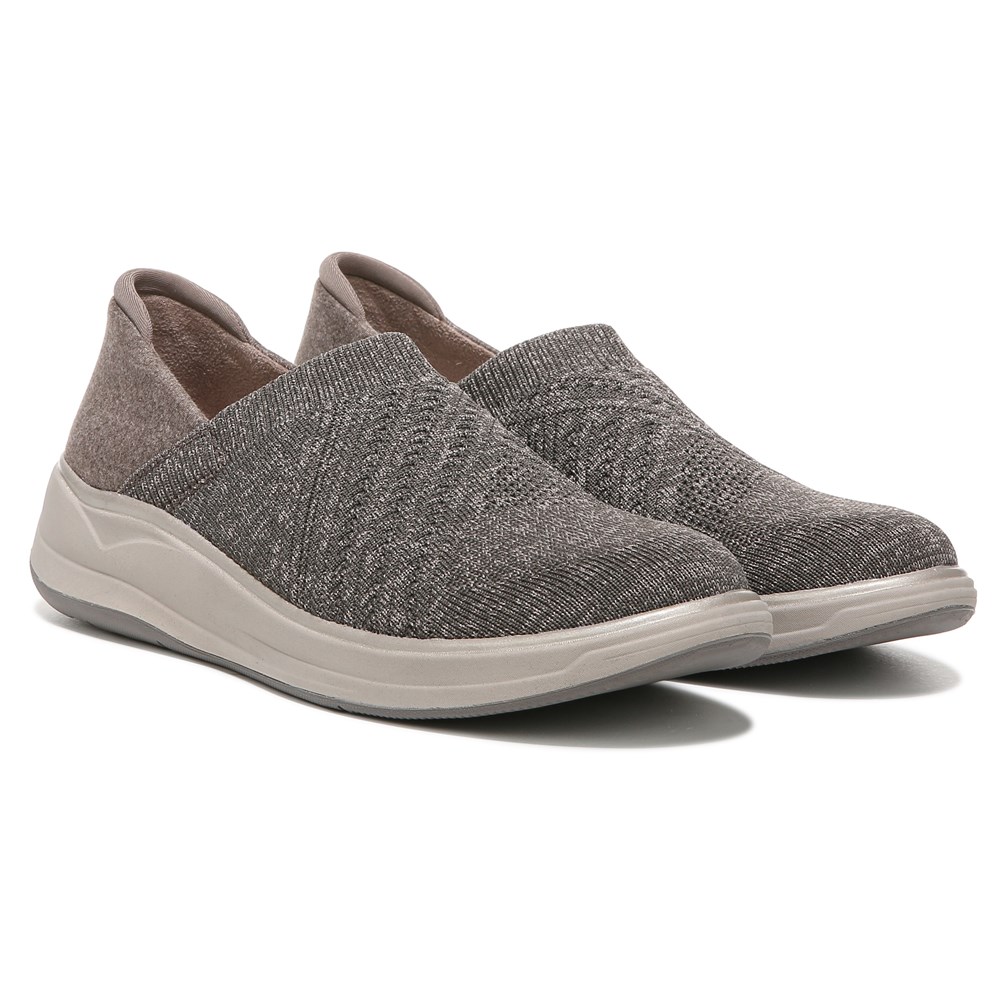 Bzees Triumph Slip On - Morel Brown Knit Fabric  Bzees Triumph Slip On - Morel Brown Knit Fabric