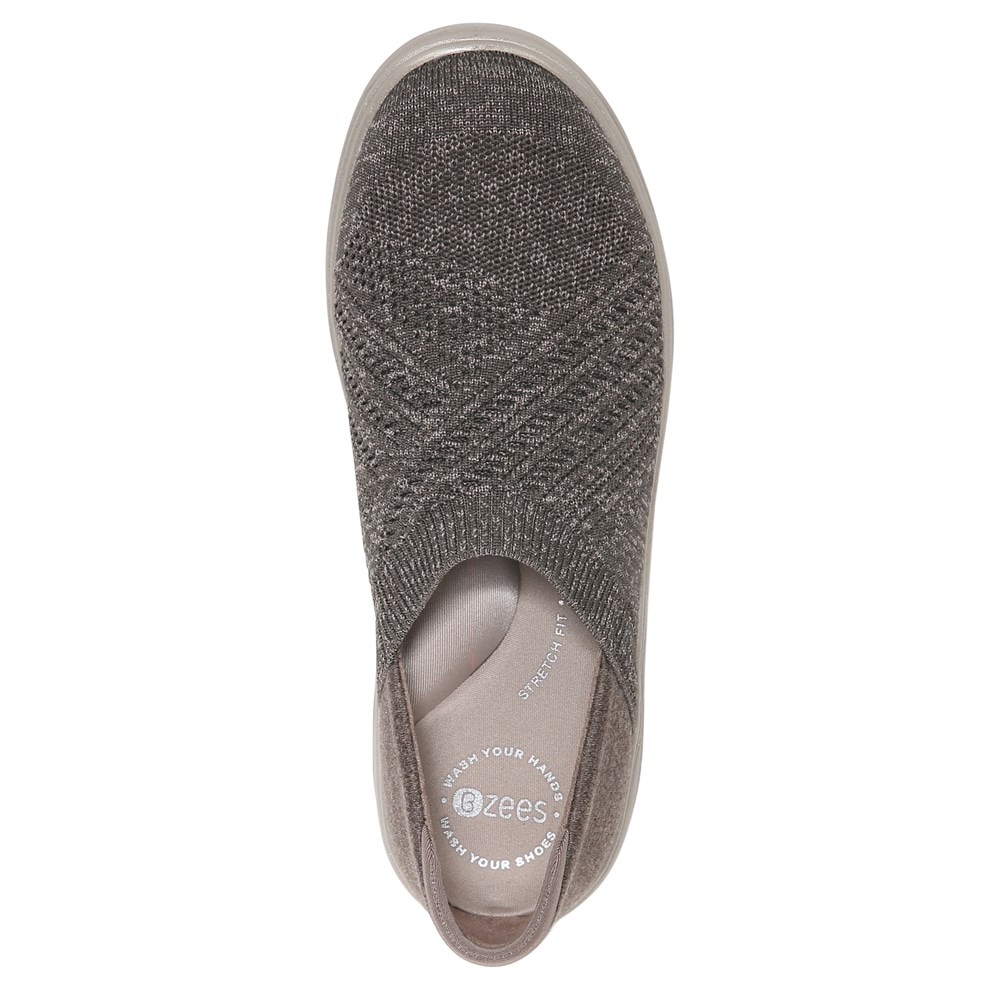 Bzees Triumph Slip On - Morel Brown Knit Fabric