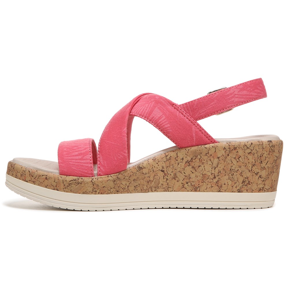 Bzees Radiant Wedge Sandal - Coral Palm Fabric