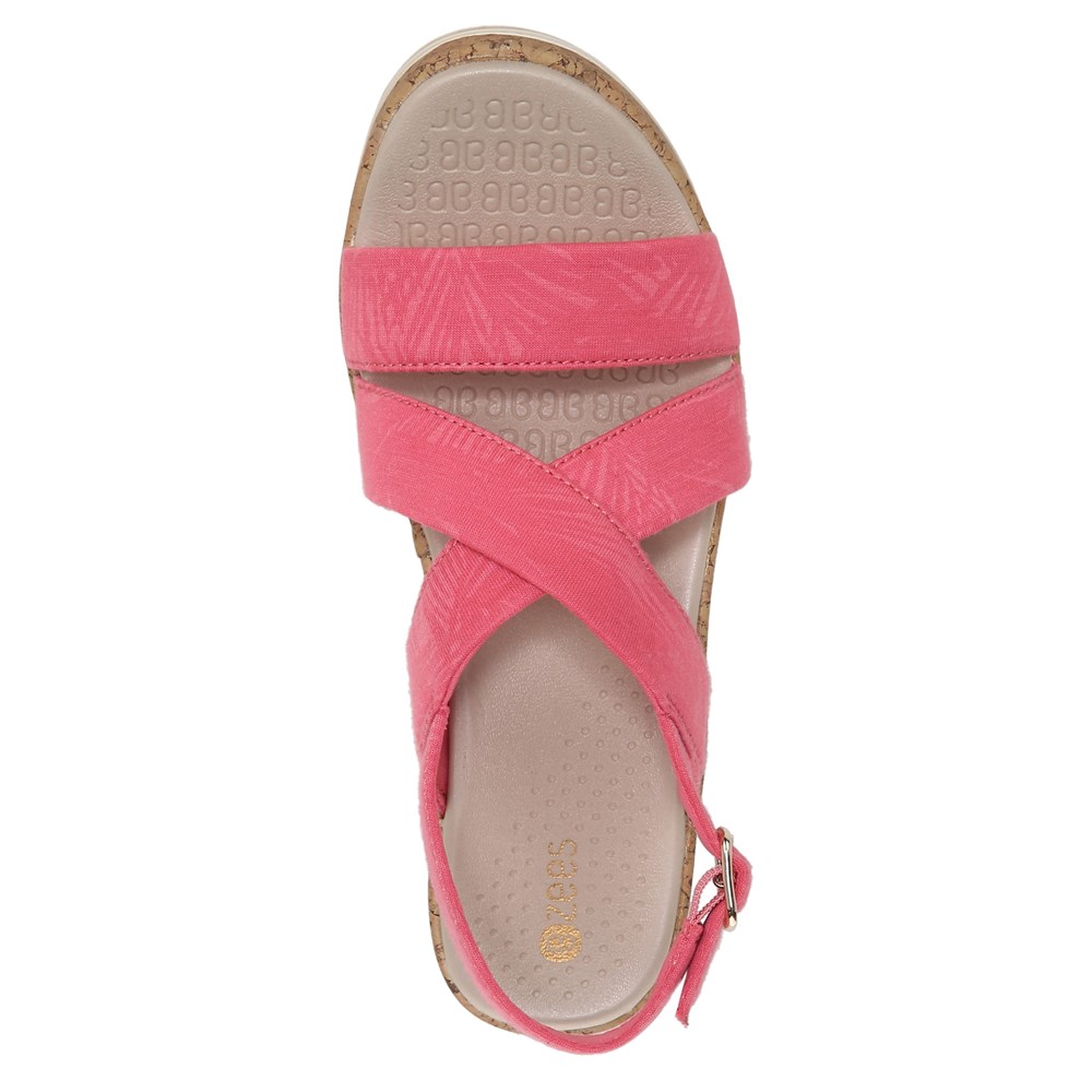 Bzees Radiant Wedge Sandal - Coral Palm Fabric