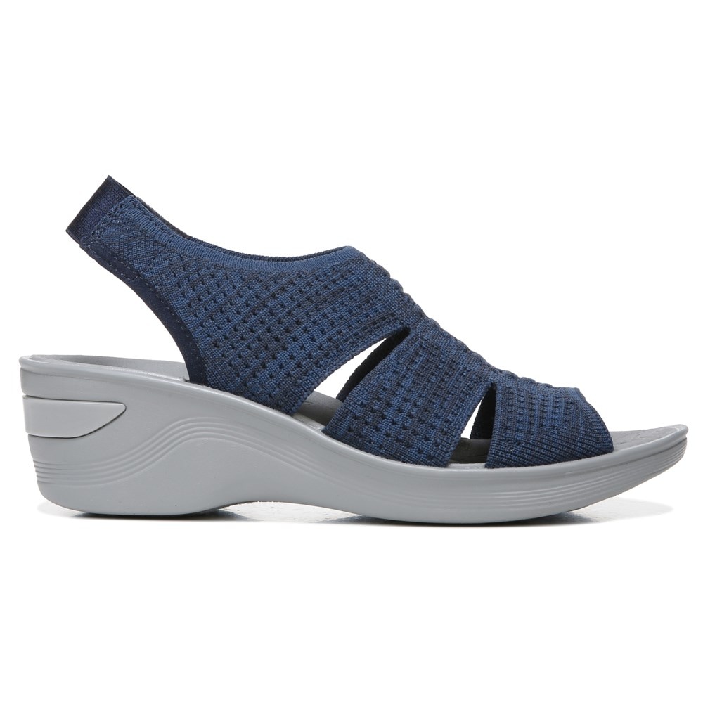 Bzees Double Up Slingback Wedge Sandal - Navy Knit Bzees Double Up Slingback Wedge Sandal - Navy Knit