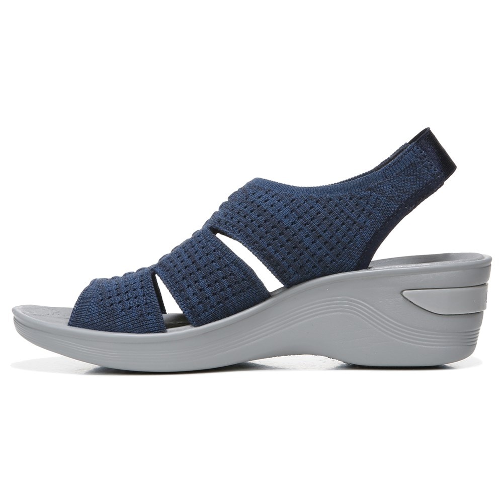 Bzees Double Up Slingback Wedge Sandal - Navy Knit Bzees Double Up Slingback Wedge Sandal - Navy Knit