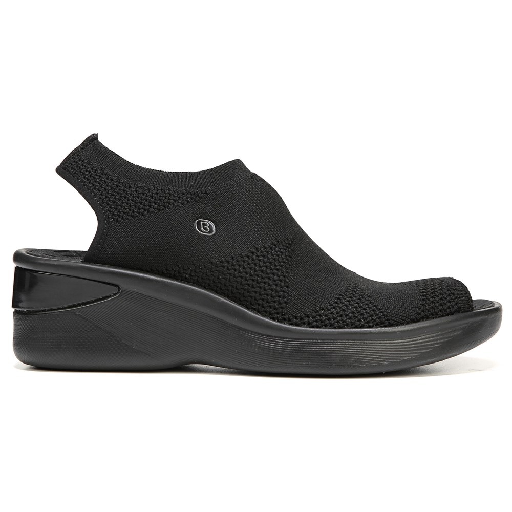 Bzees Secret Wedge Sandal - Black Knit