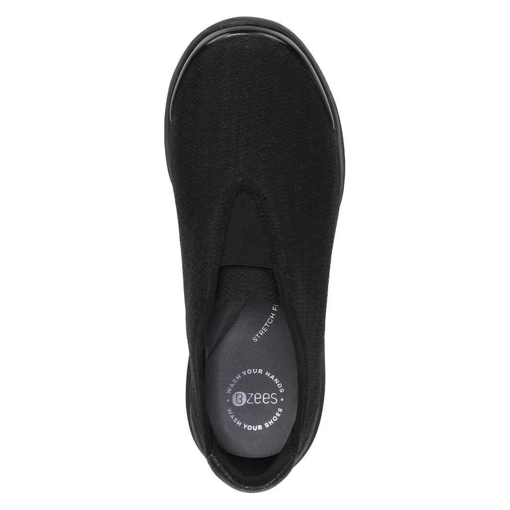 Bzees Glory Slip On - Black Fabric