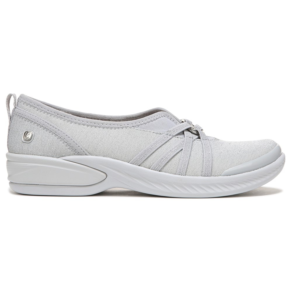 Bzees Niche Slip On - Silver Shimmer Fabric Bzees Niche Slip On - Silver Shimmer Fabric