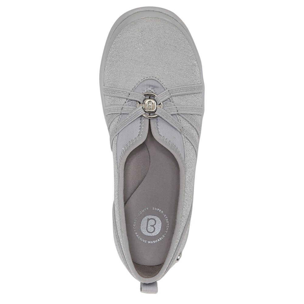 Bzees Niche Slip On - Silver Shimmer Fabric Bzees Niche Slip On - Silver Shimmer Fabric