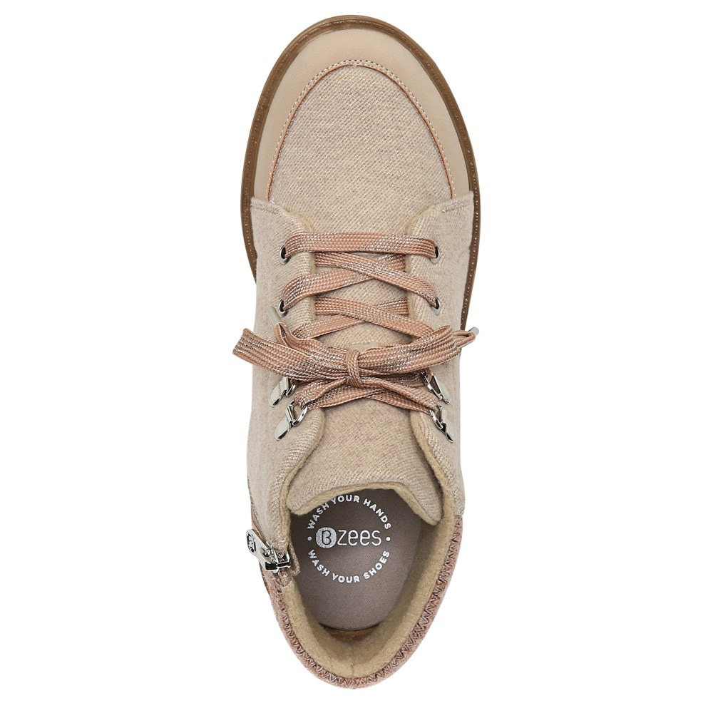 Bzees Brooklyn Bootie - Beige Fabric Bzees Brooklyn Bootie - Beige Fabric