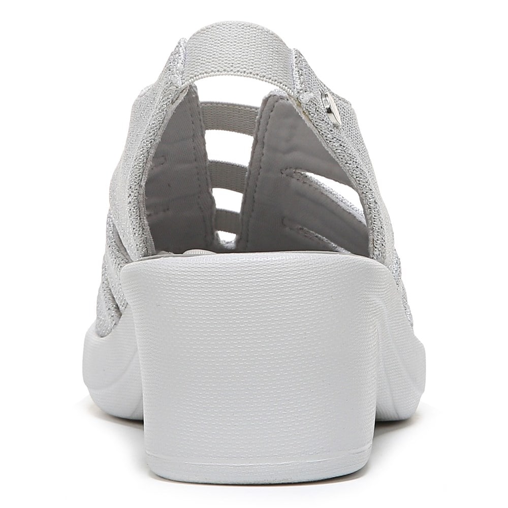 Bzees Finale Peep Toe Sandal - Silver Shimmer Fabric