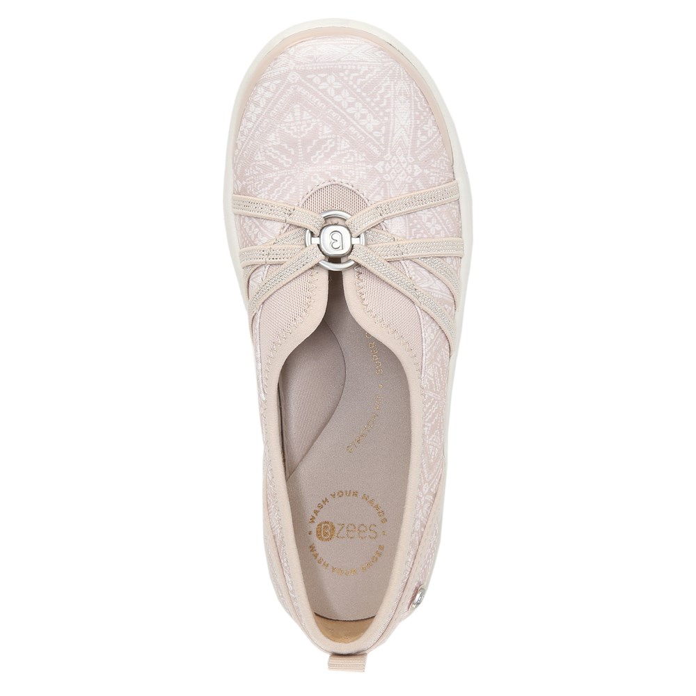 Bzees Niche Slip On - Beige Batik Fabric  Bzees Niche Slip On - Beige Batik Fabric