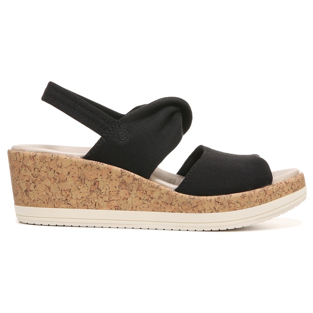 Bzees Remix It Slingback Wedge Sandal - Black Fabric  Bzees Remix It Slingback Wedge Sandal - Black Fabric