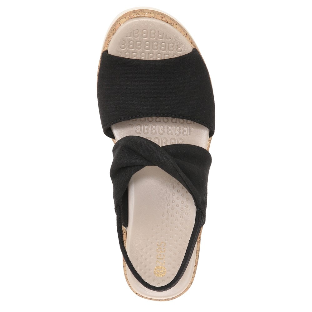 Bzees Remix It Slingback Wedge Sandal - Black Fabric  Bzees Remix It Slingback Wedge Sandal - Black Fabric