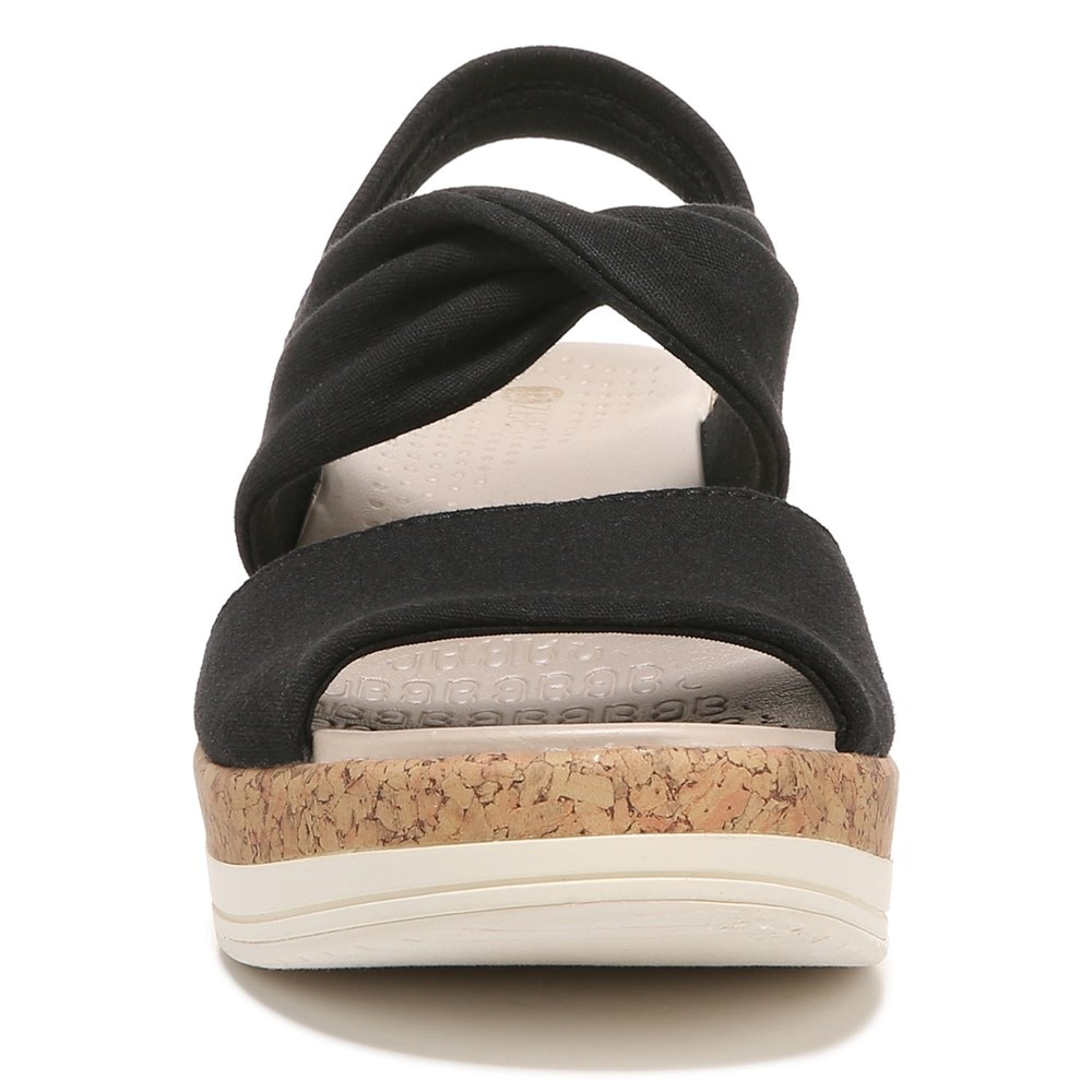 Bzees Remix It Slingback Wedge Sandal - Black Fabric  Bzees Remix It Slingback Wedge Sandal - Black Fabric