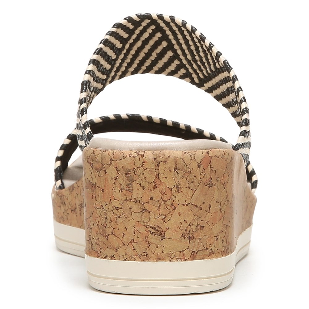 Bzees Resort Wedge Sandal - Black Multi Raffia Fabric Bzees Resort Wedge Sandal - Black Multi Raffia Fabric