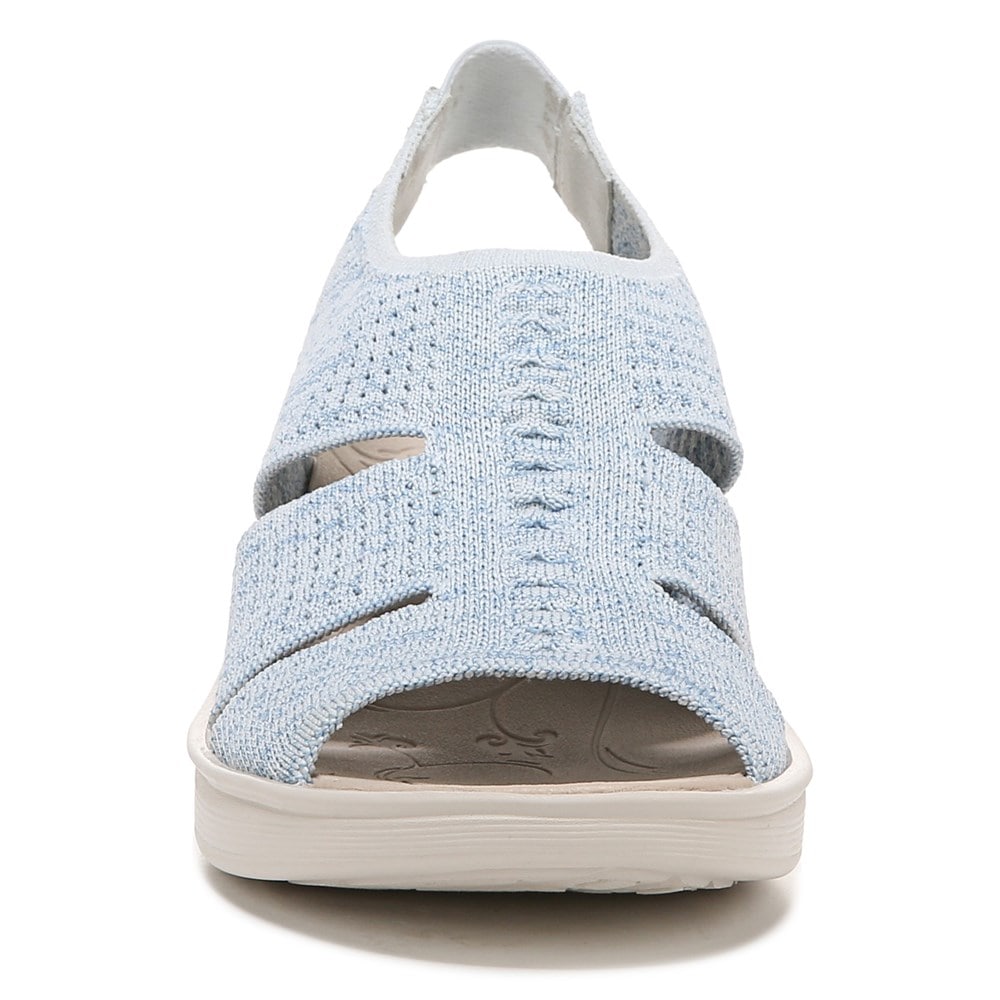 Bzees Double Up Slingback Wedge Sandal - Sky Blue Knit