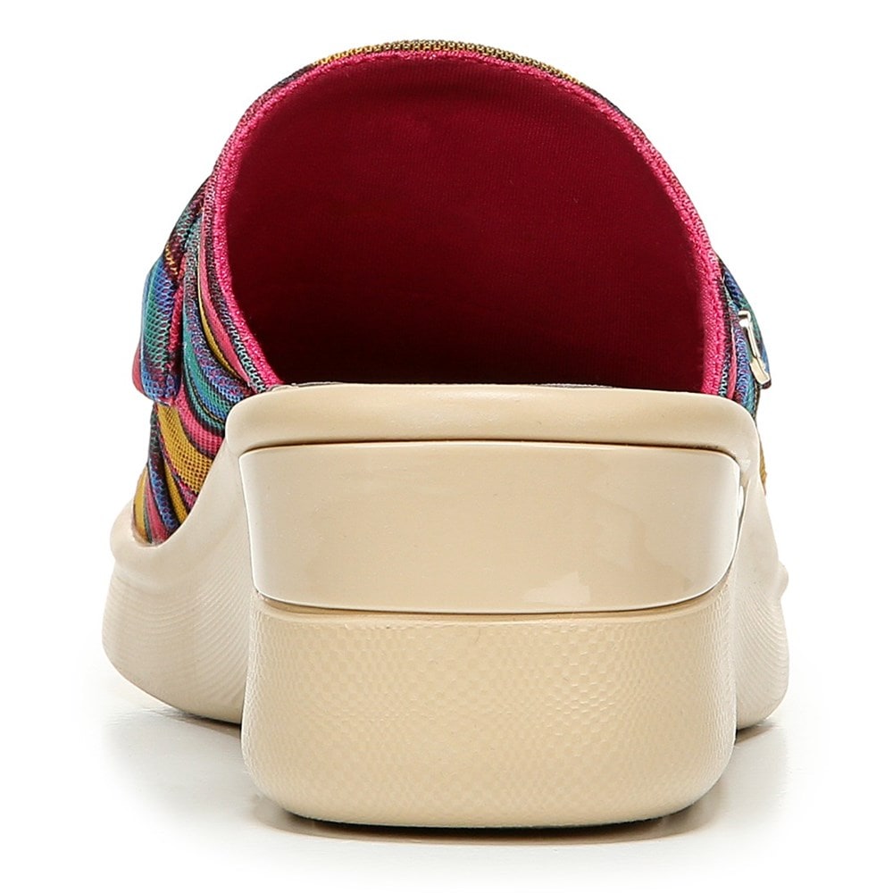 Bzees Smile Wedge Sandal - Raspberry Stripe Fabric Bzees Smile Wedge Sandal - Raspberry Stripe Fabric