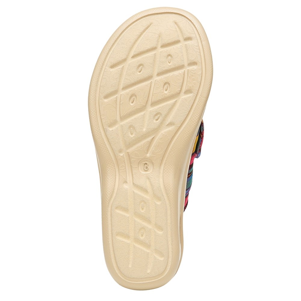 Bzees Smile Wedge Sandal - Raspberry Stripe Fabric Bzees Smile Wedge Sandal - Raspberry Stripe Fabric