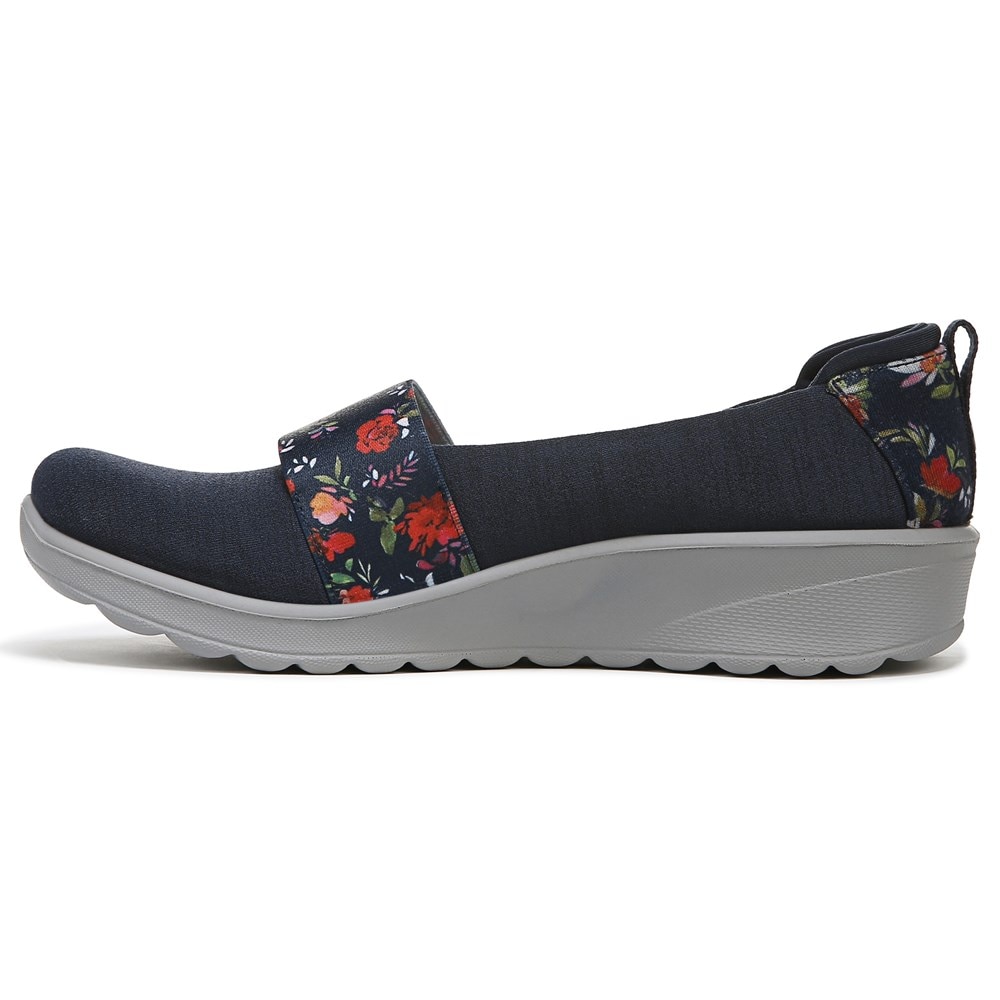 Bzees Gracie Slip On Loafer - Navy Floral Fabric