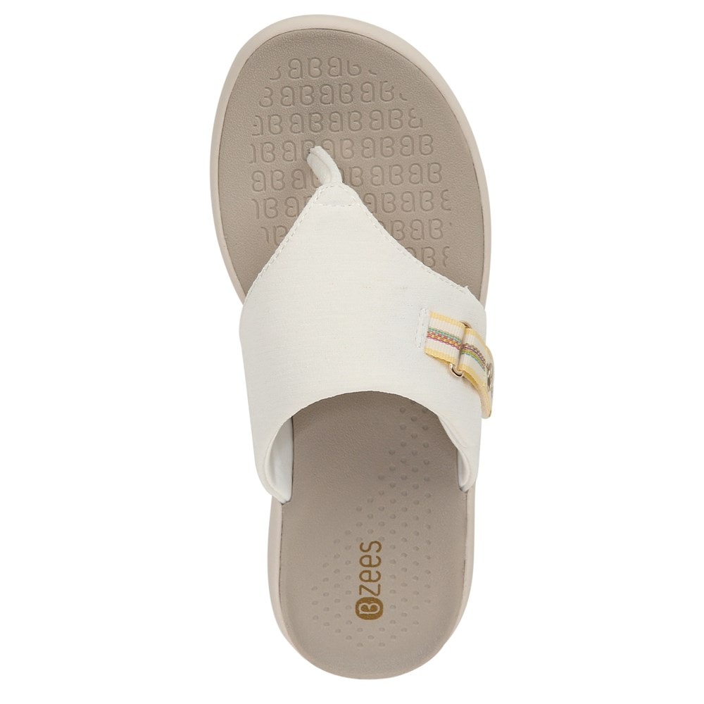 Bzees Camp Out Wedge Sandal - White Fabric