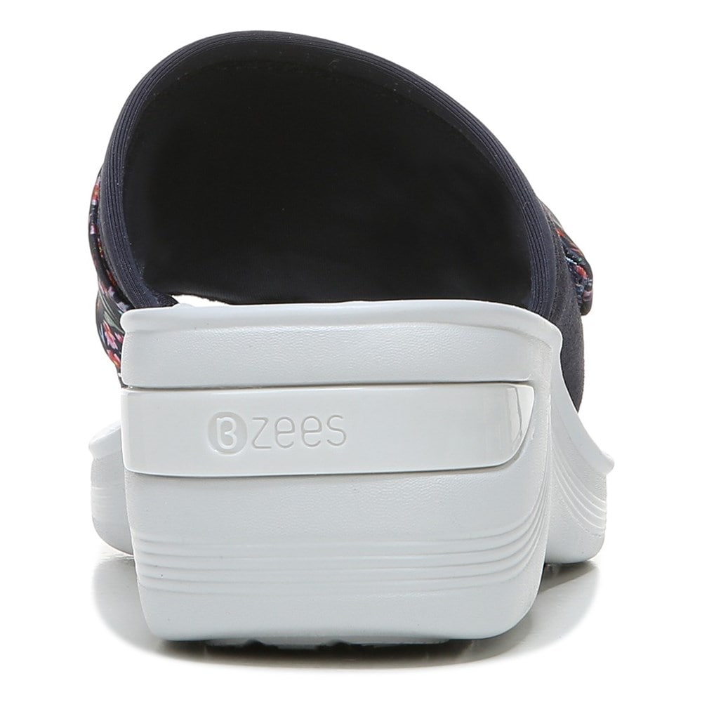 Bzees Dancing Queen Flip Flop Wedge Sandal - Navy Ditsy Floral Print